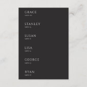 Black Wedding Name Tag Table Place Cards Kaart (Voorkant)