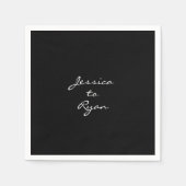 Black Wedding "Name to Name" Cocktail Servet (Voorkant)
