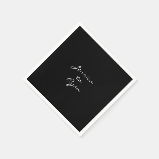 Black Wedding "Name to Name" Cocktail Servet (Hoek)