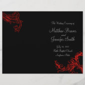 Black Wedding Order of Service & Ceremony Program (Voorkant)