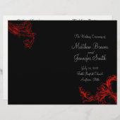 Black Wedding Order of Service & Ceremony Program (Voorkant / Achterkant)