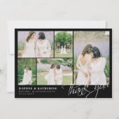 Black Wedding Photo Collage Script Hartelijk dank Bedankkaart (Voorkant)