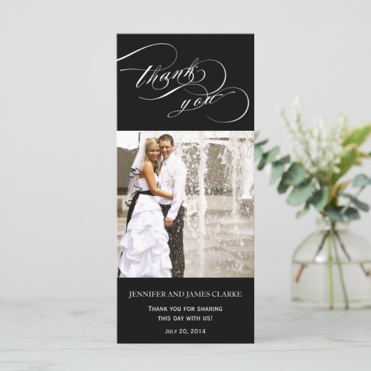 Black Wedding Photo Script Hartelijk dank (Staand voorkant)