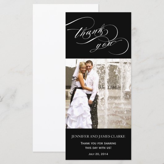 Black Wedding Photo Script Hartelijk dank (Voorkant / Achterkant)