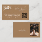 Black Wedding Photo Sharing met QR-code Informatiekaartje (Voorkant / Achterkant)