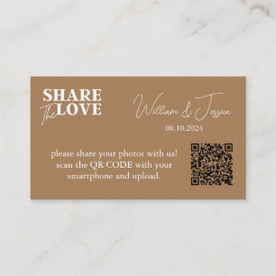 Black Wedding Photo Sharing met QR-code Informatiekaartje