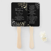 Black Wedding Program Hand Fan Handwaaier (Voorkant en achterkant)
