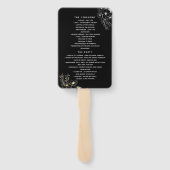 Black Wedding Program Hand Fan Handwaaier (Achterkant)