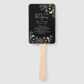 Black Wedding Program Hand Fan Handwaaier (Voorkant)