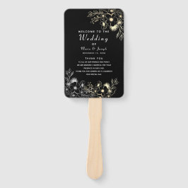Black Wedding Program Hand Fan Handwaaier