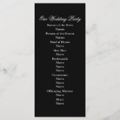 Black Wedding Program Programmakaart (Achterkant)