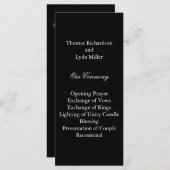 Black Wedding Program Programmakaart (Voorkant / Achterkant)