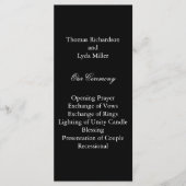 Black Wedding Program Programmakaart (Voorkant)