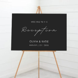 Black Wedding Receptie Welkomstbord Poster