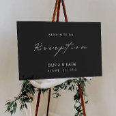 Black Wedding Receptie Welkomstbord Poster