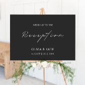 Black Wedding Receptie Welkomstbord Poster