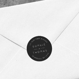 Black Wedding Return-adres Ronde Sticker