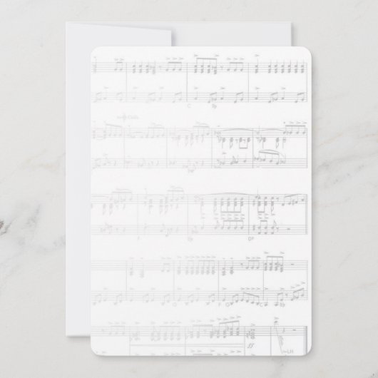 Black Wedding Ribbon op muziek Kaart (Achterkant)