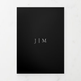 Black Wedding Rsvp vriendelijk antwoord Drieluik Kaart