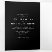 Black Wedding Rsvp vriendelijk antwoord Drieluik Kaart (Binnenzijde eerst)