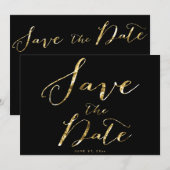 Black Wedding Save the Date Kaart Elegant (Voorkant / Achterkant)