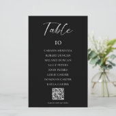 Black Wedding Seating Chart QR Code Menu (Staand voorkant)