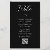 Black Wedding Seating Chart QR Code Menu (Voorkant)