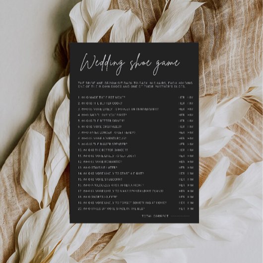 Black Wedding Shoe Game Sjabloon, Kaart