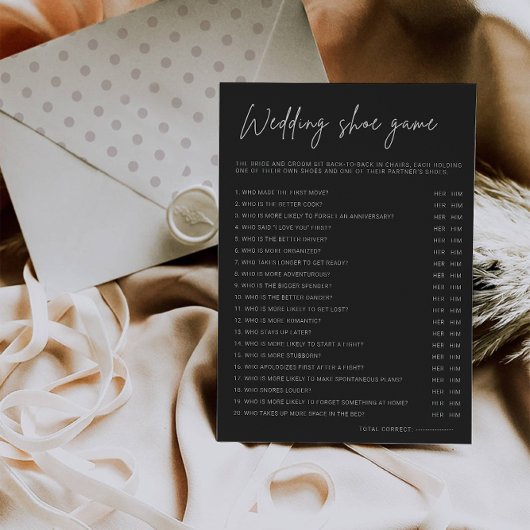 Black Wedding Shoe Game Sjabloon, Kaart