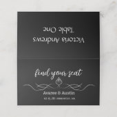 Black Wedding Table Seating Cards Plaatskaartje (Buitenkant ongevouwen)