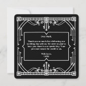 Black Wedding Thank You Card Bedankkaart (Voorkant)