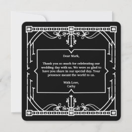 Black Wedding Thank You Card Bedankkaart