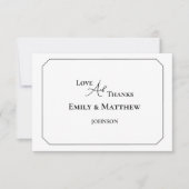 Black Wedding Thank You Card With QR Code (Voorkant)