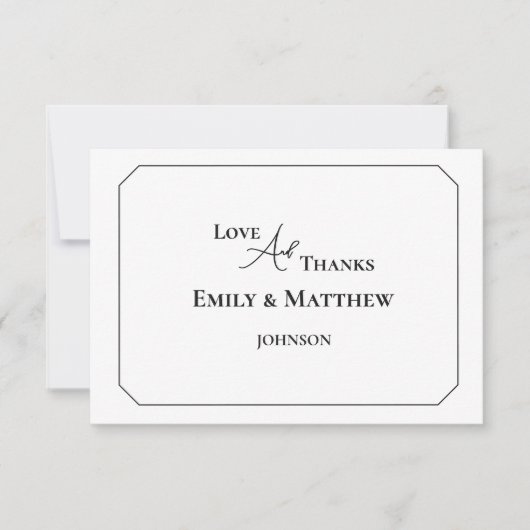 Black Wedding Thank You Card With QR Code (Voorkant)
