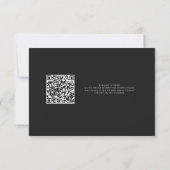 Black Wedding Thank You Card With QR Code (Achterkant)