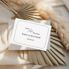 Black Wedding Thank You Card With QR Code