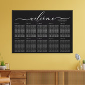 Black Wedding Welcome Seating Table Numbers Canvas Afdruk (Insitu (Woonkamer))