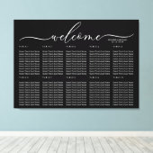 Black Wedding Welcome Seating Table Numbers Canvas Afdruk (Insitu (Houten vloer))