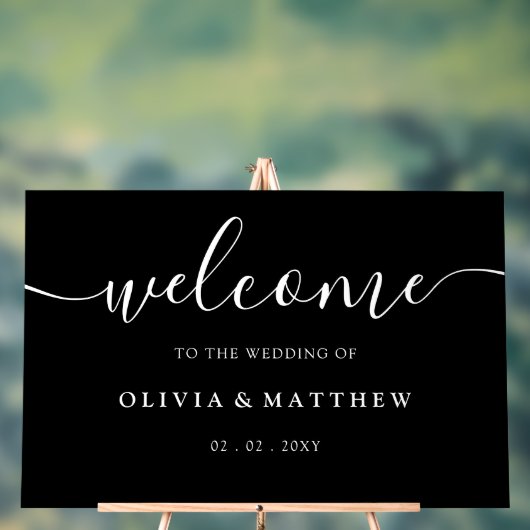 Black Wedding Welkom Acryl Bord (Neutraal)