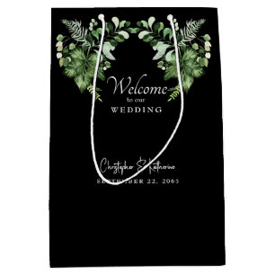 Black Wedding Welkom Greenery Favoriet Medium Cadeauzakje