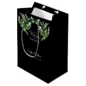 Black Wedding Welkom Greenery Favoriet Medium Cadeauzakje (Voorkant Gekanteld)