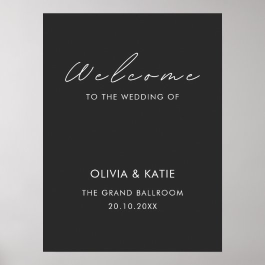 Black Wedding Welkomstbord Poster (Voorkant)