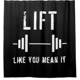 Black Weightlift Fitness Gym Douchegordijn