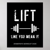 Black Weightlift Fitness Gym Poster (Voorkant)