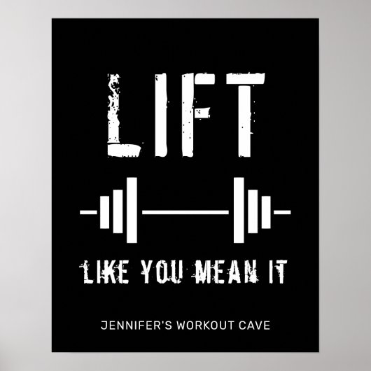 Black Weightlift Fitness Gym Poster (Voorkant)