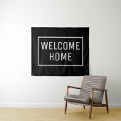 BLACK WELCOME HOME BANNER WANDKLEED (In Situ (horizontaal))