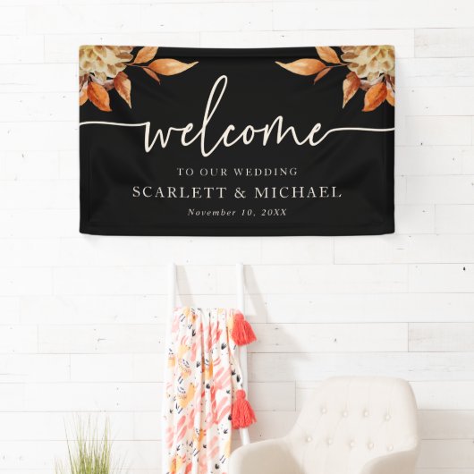 Black Welcome Wedding Banner (Insitu)