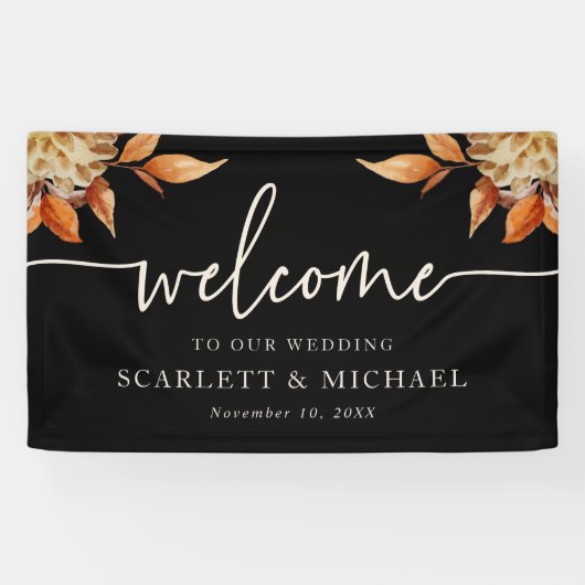 Black Welcome Wedding Banner (Horizontaal)