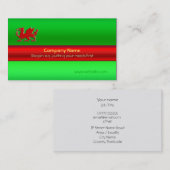 Black Welsh Dragon op groene metalen blik Visitekaartje (Voorkant / Achterkant)