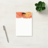 Black Western Horse Silhouette op Waterverf Post-it® Notes (Kantoor)